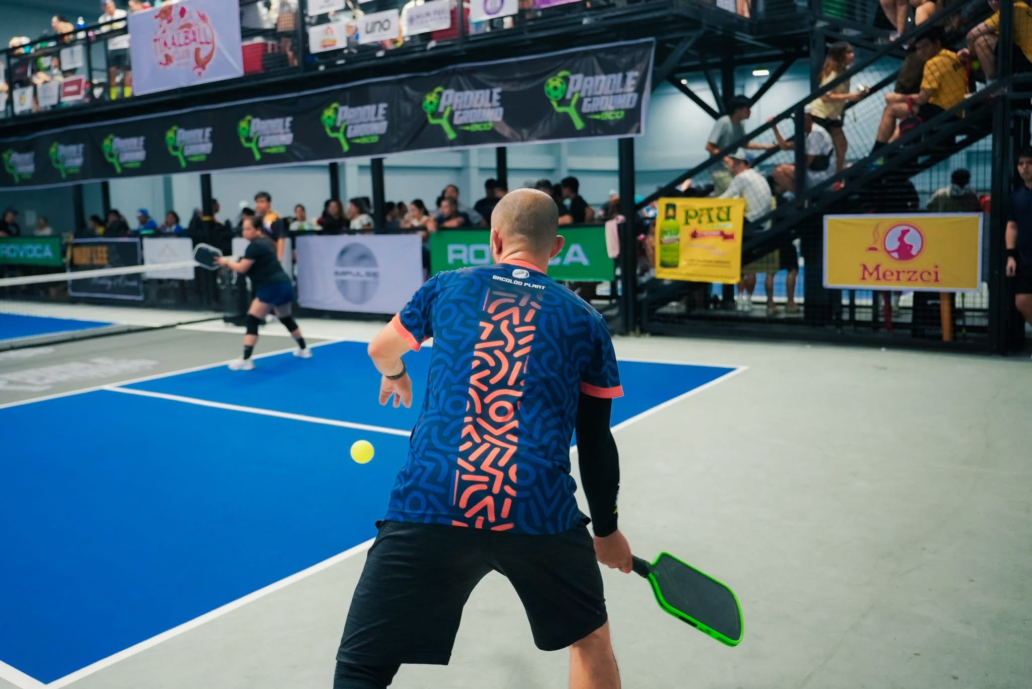 Player in action on a pickleball court